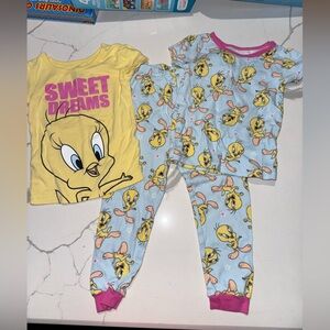 Toddler Girls Looney Tunes Tweety Bird Pajamas 3T